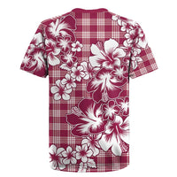 Hibiscus Pakala Royal Magenta Rugby Jersey Tropical Floral Stylized - Polynesian Pride