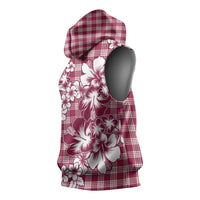 Hibiscus Pakala Royal Magenta Sleeveless Hoodie Tropical Floral Stylized - Polynesian Pride