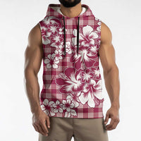 Hibiscus Pakala Royal Magenta Sleeveless Hoodie Tropical Floral Stylized - Polynesian Pride