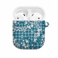 Hibiscus Pakala Ocean Depths Blue AirPods Case Tropical Floral Stylized - Polynesian Pride