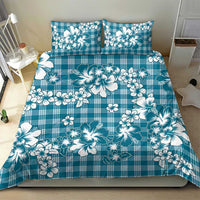 Hibiscus Pakala Ocean Depths Blue Bedding Set Tropical Floral Stylized - Polynesian Pride