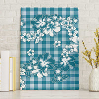 Hibiscus Pakala Ocean Depths Blue Canvas Wall Art Tropical Floral Stylized LT01 Without Frame Blue - Polynesian Pride