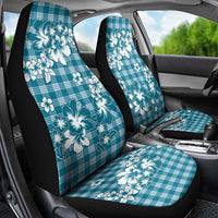 Hibiscus Pakala Ocean Depths Blue Car Seat Cover Tropical Floral Stylized - Polynesian Pride