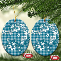 Hibiscus Pakala Ocean Depths Blue Ceramic Ornament Tropical Floral Stylized - Polynesian Pride