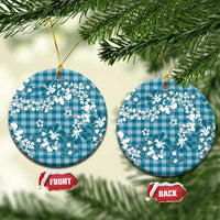 Hibiscus Pakala Ocean Depths Blue Ceramic Ornament Tropical Floral Stylized - Polynesian Pride