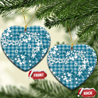 Hibiscus Pakala Ocean Depths Blue Ceramic Ornament Tropical Floral Stylized - Polynesian Pride