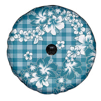 Hibiscus Pakala Ocean Depths Blue Spare Tire Cover Tropical Floral Stylized - Polynesian Pride