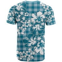 Hibiscus Pakala Ocean Depths Blue T Shirt Tropical Floral Stylized - Polynesian Pride