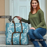 Hibiscus Pakala Ocean Depths Blue Travel Bag Tropical Floral Stylized - Polynesian Pride