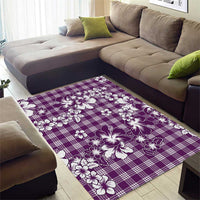 Hibiscus Pakala Sweetie Purple Area Rug Tropical Floral Stylized - Polynesian Pride