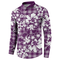 Hibiscus Pakala Sweetie Purple Button Sweatshirt Tropical Floral Stylized - Polynesian Pride