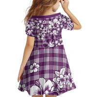 Hibiscus Pakala Sweetie Purple Kid Short Sleeve Dress Tropical Floral Stylized - Polynesian Pride