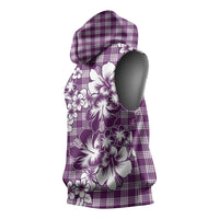 Hibiscus Pakala Sweetie Purple Sleeveless Hoodie Tropical Floral Stylized - Polynesian Pride