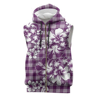 Hibiscus Pakala Sweetie Purple Sleeveless Zip Hoodie Tropical Floral Stylized - Polynesian Pride