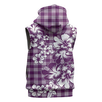 Hibiscus Pakala Sweetie Purple Sleeveless Zip Hoodie Tropical Floral Stylized - Polynesian Pride