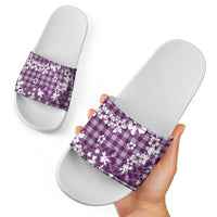 Hibiscus Pakala Sweetie Purple Slide Sandals Tropical Floral Stylized - Polynesian Pride