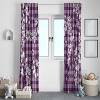 Hibiscus Pakala Sweetie Purple Window Curtain Tropical Floral Stylized - Polynesian Pride