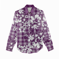 Hibiscus Pakala Sweetie Purple Women Casual Shirt Tropical Floral Stylized - Polynesian Pride