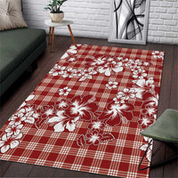 Hibiscus Pakala Fantasy Red Area Rug Tropical Floral Stylized - Polynesian Pride