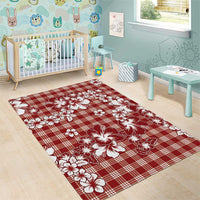 Hibiscus Pakala Fantasy Red Area Rug Tropical Floral Stylized - Polynesian Pride