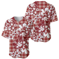 Hibiscus Pakala Fantasy Red Baseball Jersey Tropical Floral Stylized - Polynesian Pride
