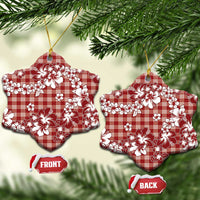 Hibiscus Pakala Fantasy Red Ceramic Ornament Tropical Floral Stylized - Polynesian Pride
