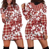 Hibiscus Pakala Fantasy Red Hoodie Dress Tropical Floral Stylized - Polynesian Pride