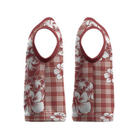 Hibiscus Pakala Fantasy Red Christmas Knitted V-Neck Vest Tropical Floral Stylized - Polynesian Pride
