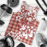 Hibiscus Pakala Fantasy Red Men Tank Top Tropical Floral Stylized LT01 - Polynesian Pride