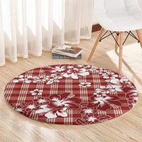 Hibiscus Pakala Fantasy Red Round Carpet Tropical Floral Stylized LT01 - Polynesian Pride