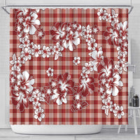 Hibiscus Pakala Fantasy Red Shower Curtain Tropical Floral Stylized - Polynesian Pride