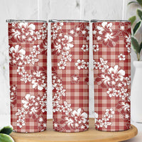 Hibiscus Pakala Fantasy Red Skinny Tumbler Tropical Floral Stylized - Polynesian Pride