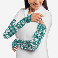 Hibiscus Pakala Aqua Teal Arm Sleeves Tropical Floral Stylized - Polynesian Pride