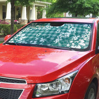 Hibiscus Pakala Aqua Teal Auto Sun Shade Tropical Floral Stylized - Polynesian Pride