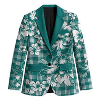 Hibiscus Pakala Aqua Teal Blazer Tropical Floral Stylized LT01 Unisex Teal - Polynesian Pride