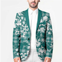 Hibiscus Pakala Aqua Teal Blazer Tropical Floral Stylized LT01 - Polynesian Pride
