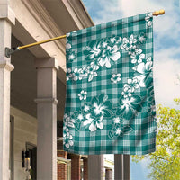 Hibiscus Pakala Aqua Teal Garden Flag Tropical Floral Stylized - Polynesian Pride
