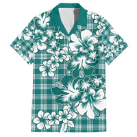 Hibiscus Pakala Aqua Teal Hawaiian Shirt Tropical Floral Stylized - Polynesian Pride