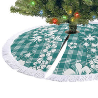 Hibiscus Pakala Aqua Teal Tree Skirt Tropical Floral Stylized LT01 - Polynesian Pride