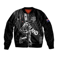 Custom New Zealand Cricket Bomber Jacket Maori Kiwi Black Fern