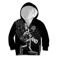 Custom New Zealand Cricket Kid Hoodie Maori Kiwi Black Fern