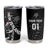 Custom New Zealand Cricket Tumbler Cup Maori Kiwi Black Fern