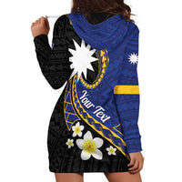 Personalised Nauru Hoodie Dress Naoero Proud Plumeria