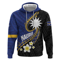 Personalised Nauru Zip Hoodie Naoero Proud Plumeria