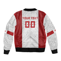 Tonga Rugby Custom Sleeve Zip Bomber Jacket Tonga Sea Eagles Go Champions