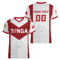 Tonga Rugby Custom Women V-Neck T-Shirt Tonga Sea Eagles Go Champions LT01 - Polynesian Pride