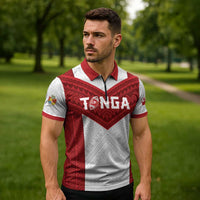 Tonga Rugby Custom Zipper Polo Shirt Tonga Sea Eagles Go Champions