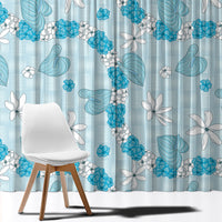 Hawaii Anthurium Tiare Pikake Lei Window Curtain UliUli Lauhala Art Pattern