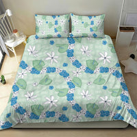 Hawaii Anthurium Tiare Pikake Lei Bedding Set Omaomao Lauhala Art Pattern
