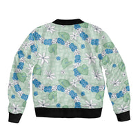 Hawaii Anthurium Tiare Pikake Lei Bomber Jacket Omaomao Lauhala Art Pattern LT01 - Polynesian Pride